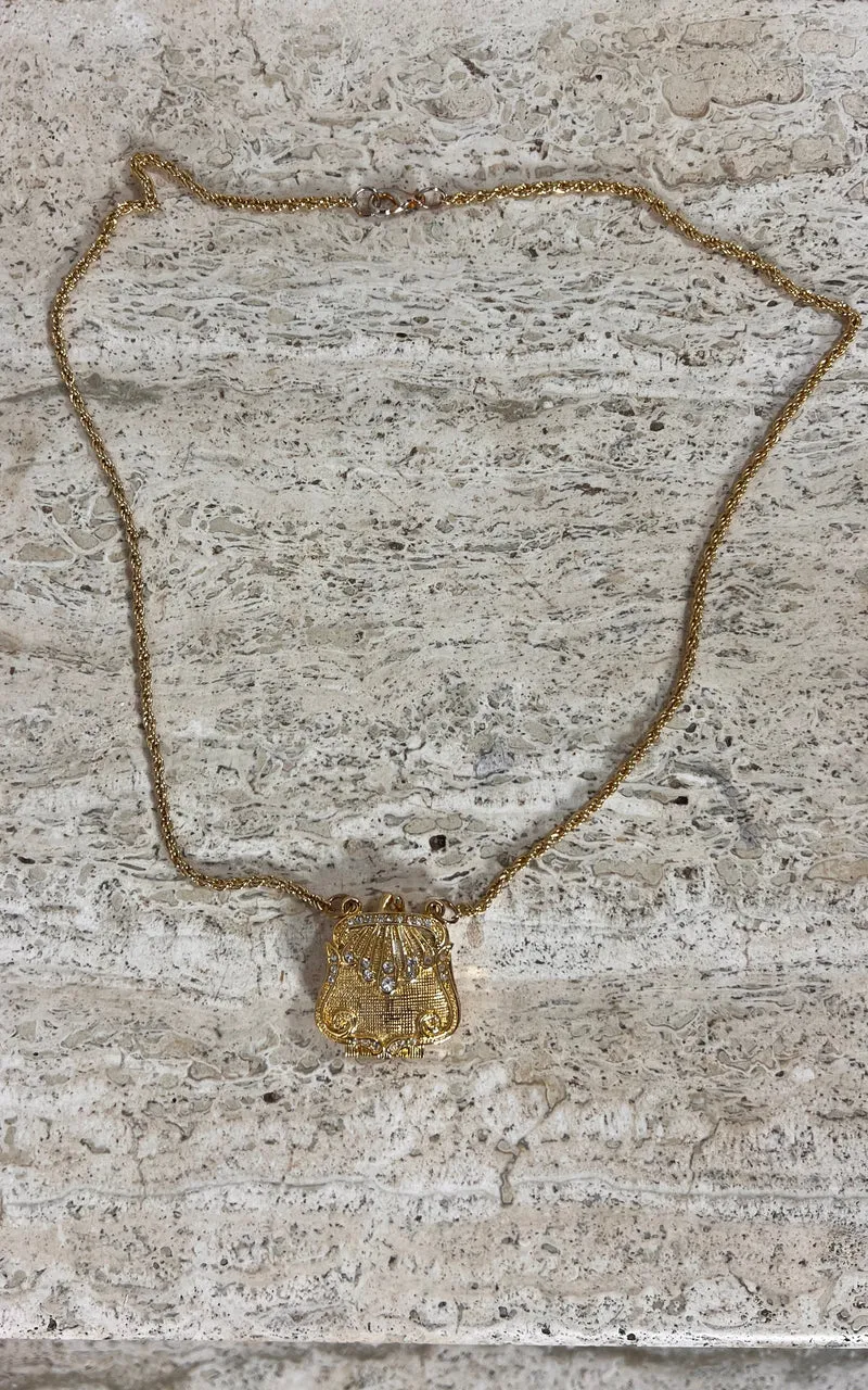 Vintage Medallion Bag Necklace