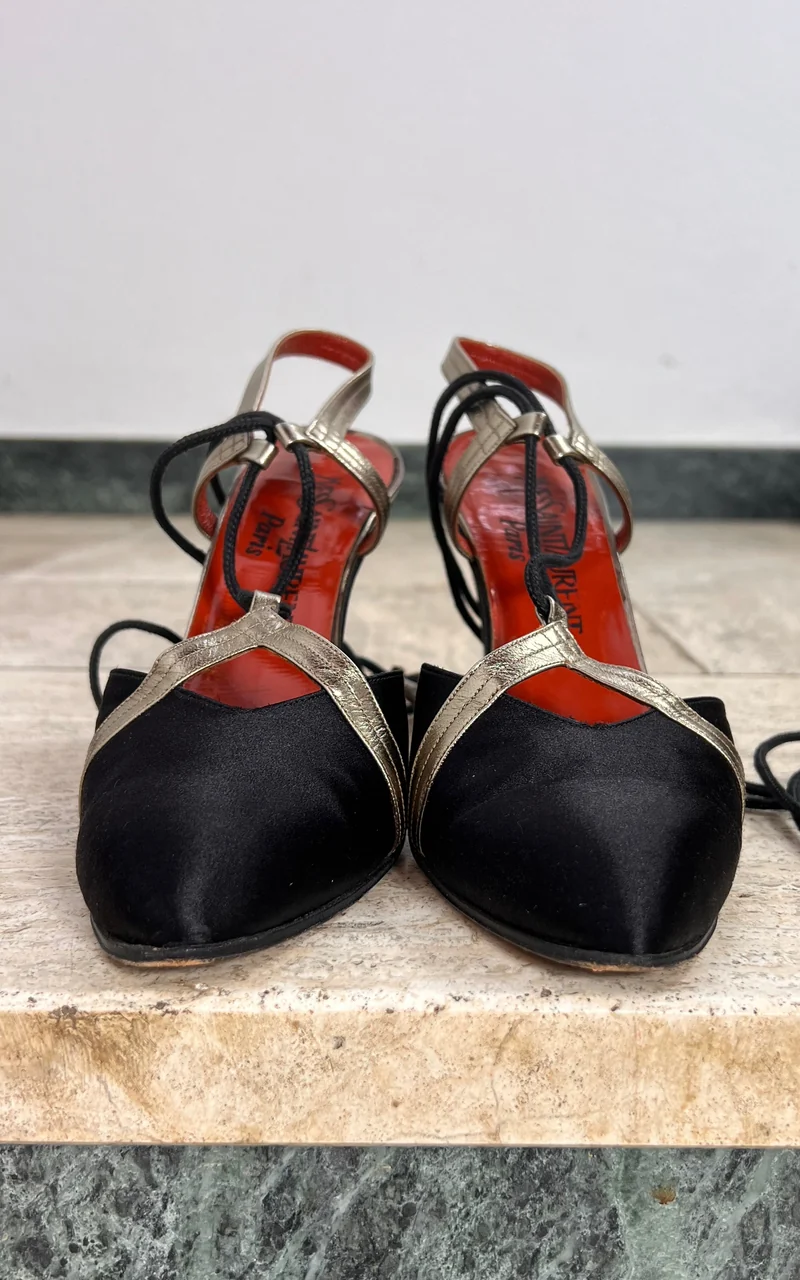 Vintage Yves Saint Laurent Silk Satin Heels 39/38