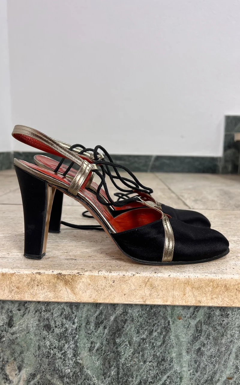 Vintage Yves Saint Laurent Silk Satin Heels 39/38