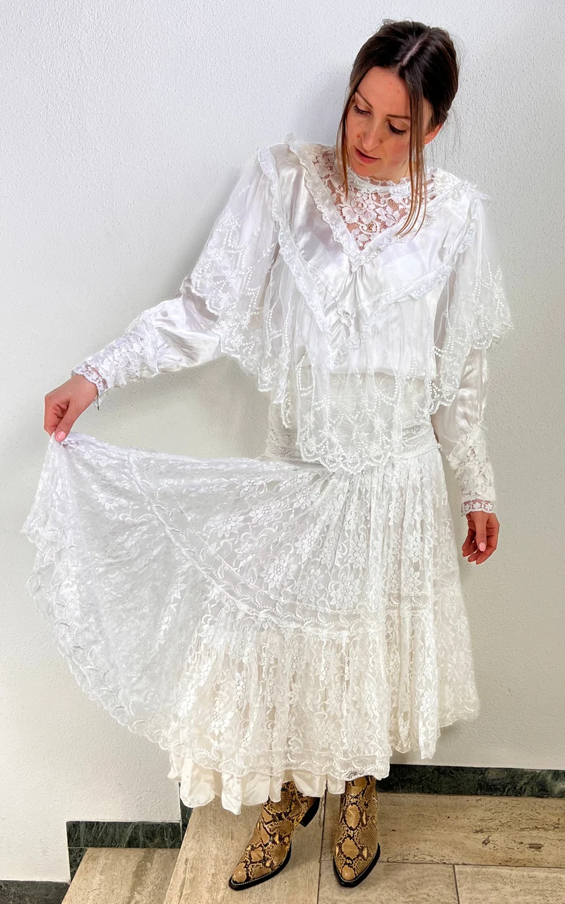 Vintage 80s Cocos Lace Set