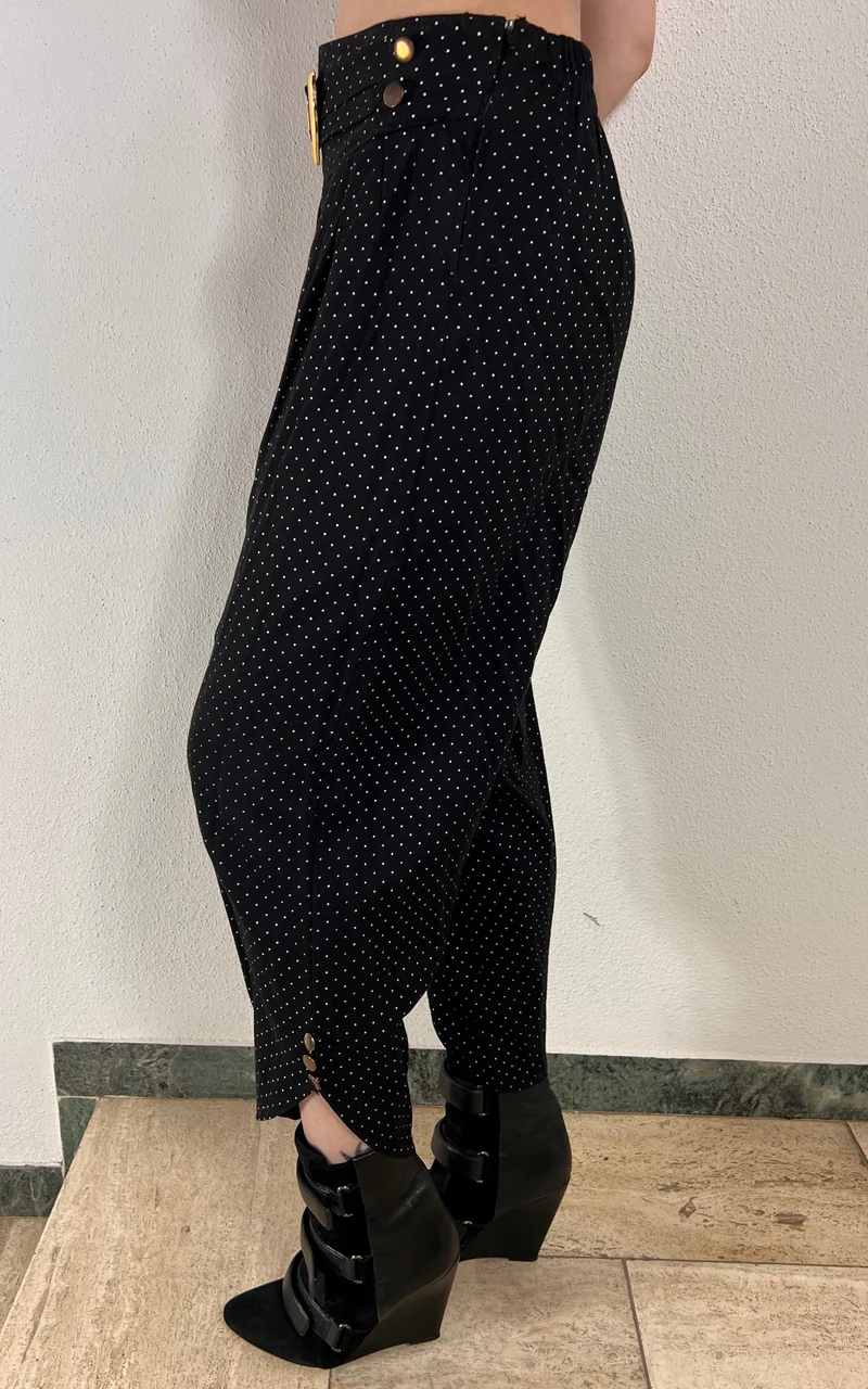 Vintage 90s Polka Dot Heart Buckle Pants