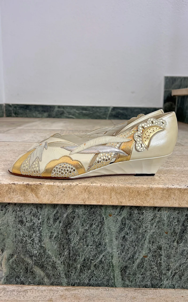 Vintage Linea Wally's Venezia Parrot Wedges 40