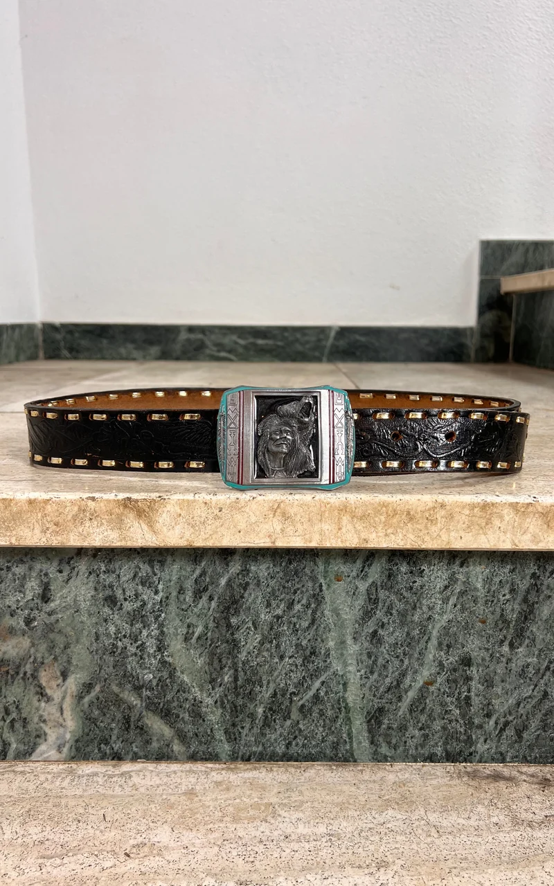 Vintage MENS ''Native American Bear ' The Guardian' by Johnny Lee Gibson Belt