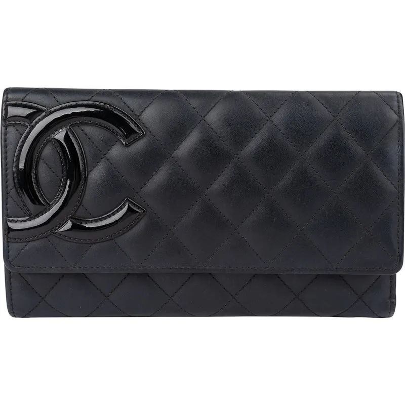 Chanel Quilted Lambskin Cambon Long Flap Wallet