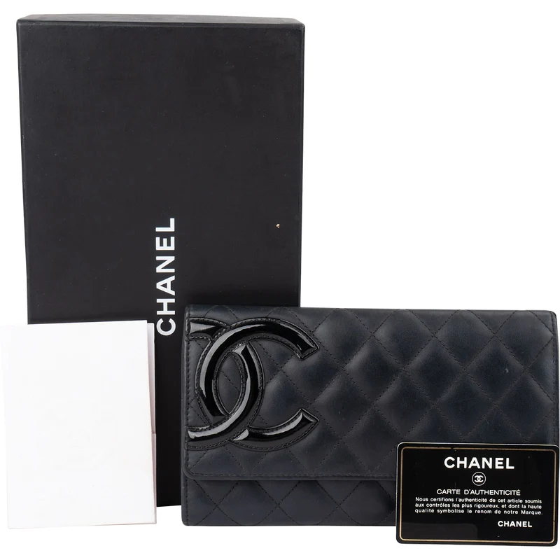 Chanel Quilted Lambskin Cambon Long Flap Wallet
