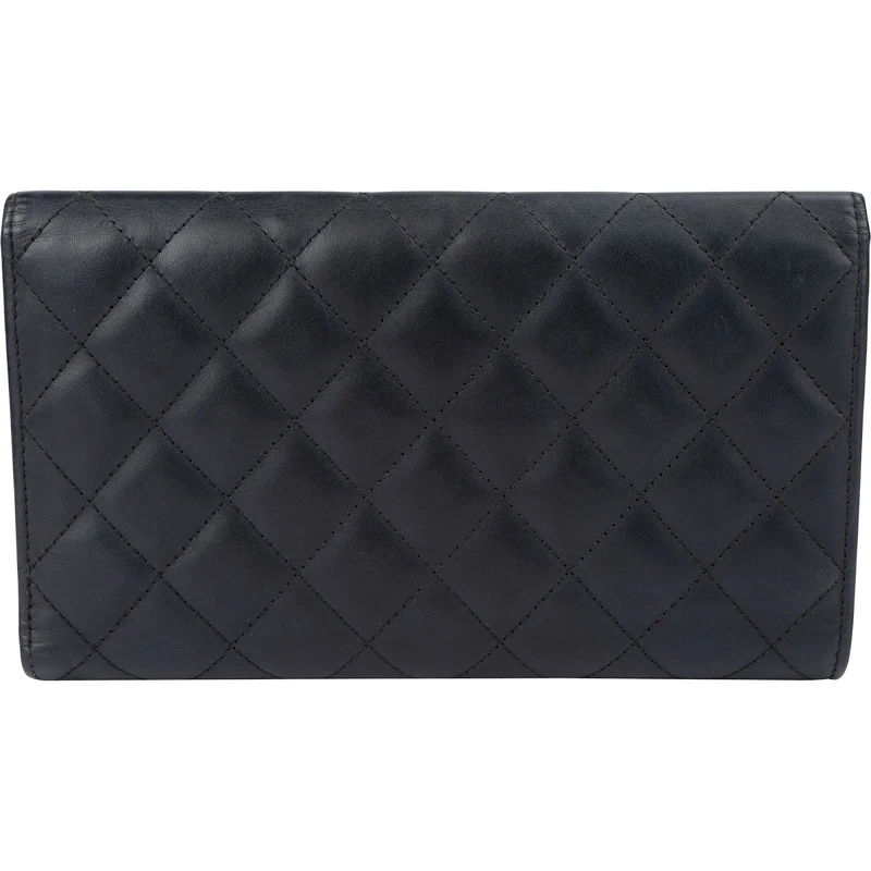Chanel Quilted Lambskin Cambon Long Flap Wallet