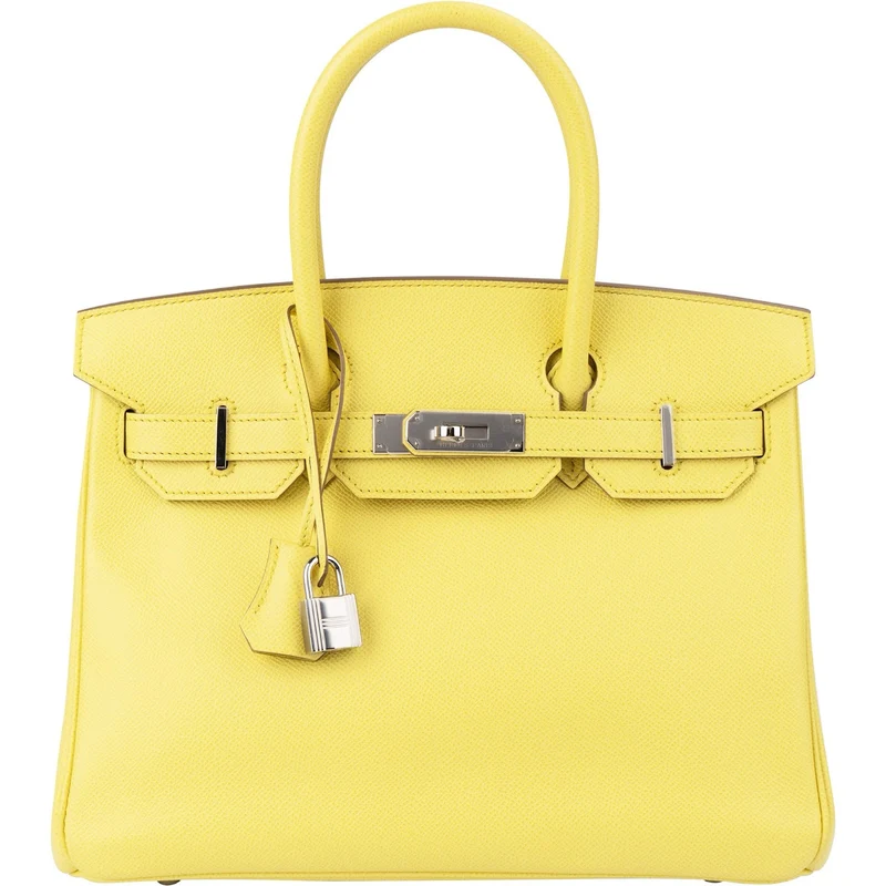 Hermès Soufre Epsom Leather Palladium Birkin 30 Handbag