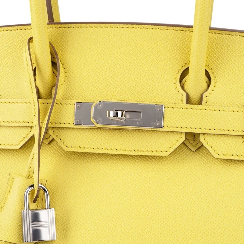 Hermès Soufre Epsom Leather Palladium Birkin 30 Handbag