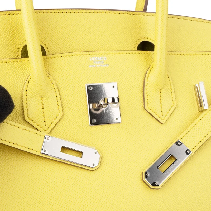 Hermès Soufre Epsom Leather Palladium Birkin 30 Handbag