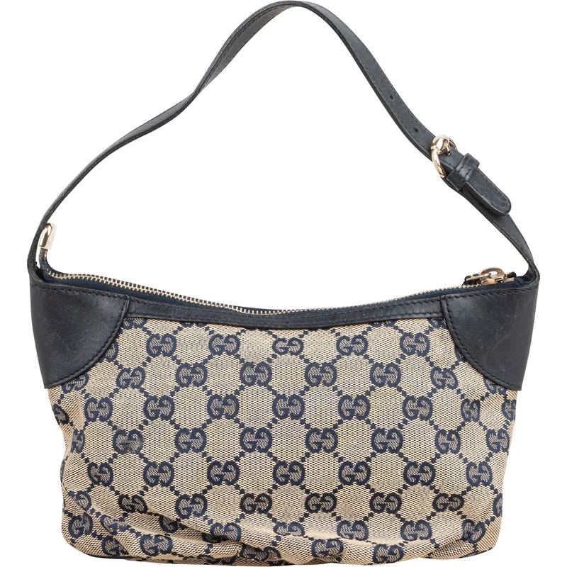 Gucci Monogram GG Canvas Navy Pochette Shoulder Bag