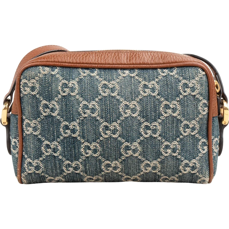 Gucci Monogram GG Denim Ophidia Camera Crossbody Bag