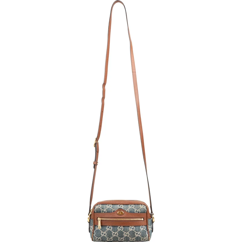 Gucci Monogram GG Denim Ophidia Camera Crossbody Bag