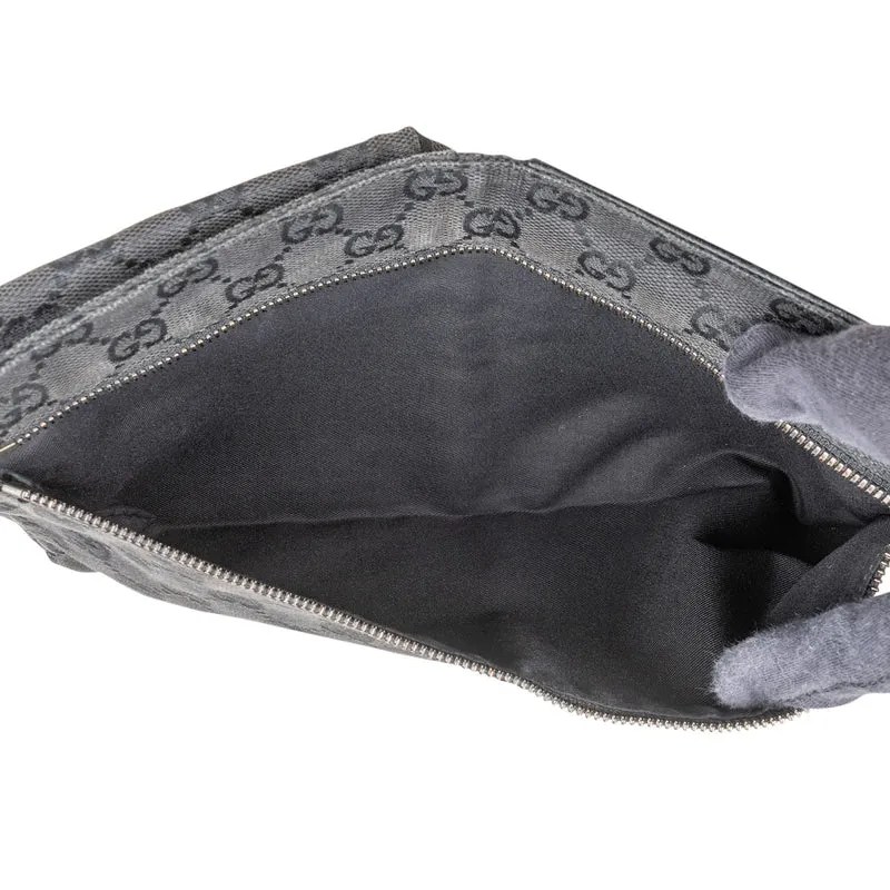 Gucci Black Monogram GG Canvas Belt Crossbody Bag