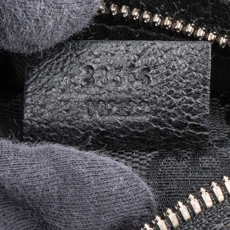 Gucci Black Monogram GG Canvas Belt Crossbody Bag