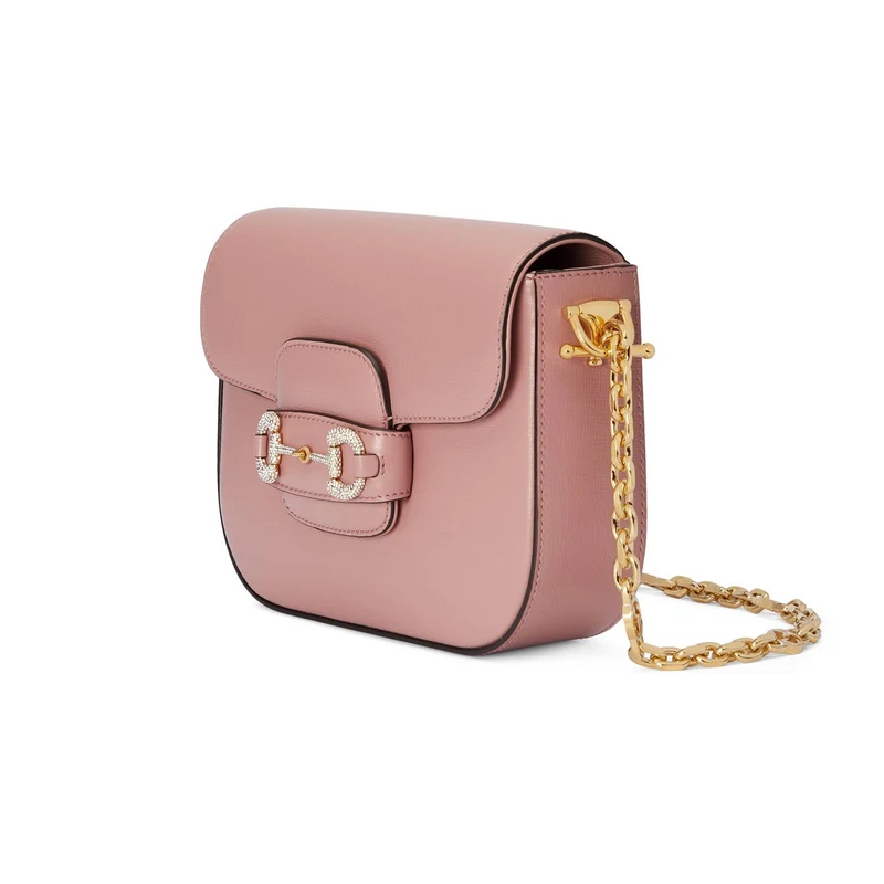 Gucci Handtasche Damen Horsebit 1955 Azalea Michele Dusty Carmine Rose Kristall 675801AACSV5842