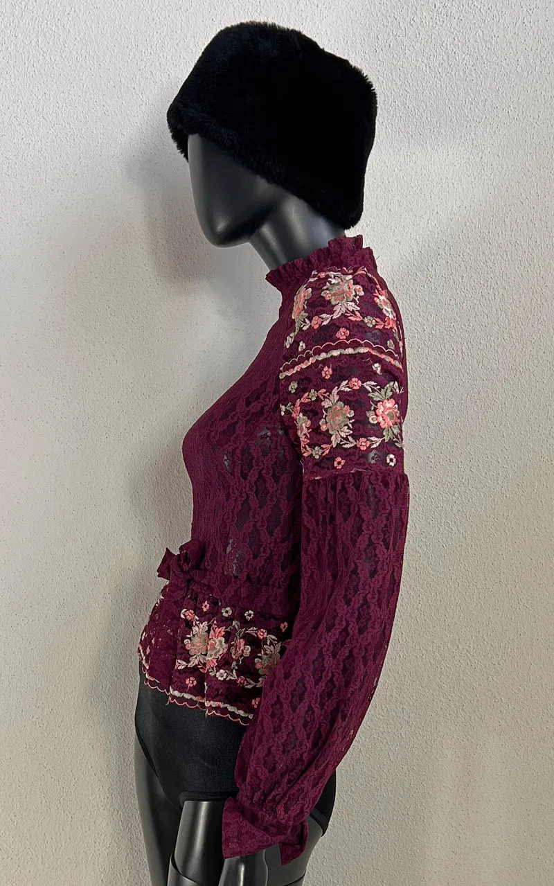 Vintage 70s Lucie Linden Lace Blouse