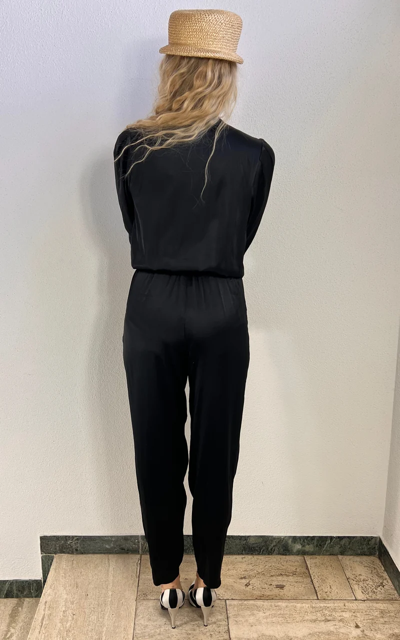Vintage Black Silk Jumpsuit