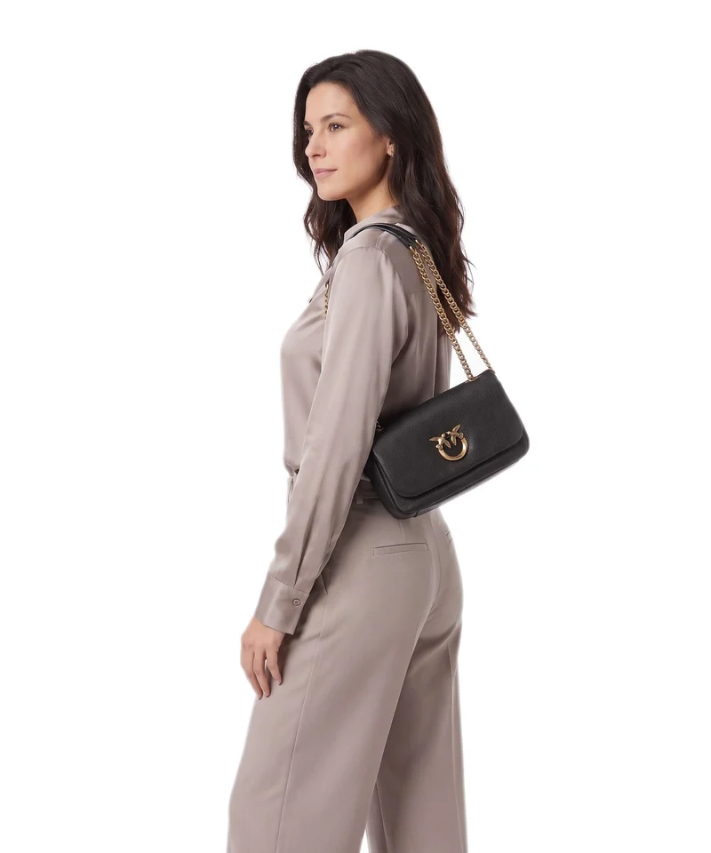 Pinko Click Soft Horizontal Chain Schultertasche marrone marasca/antique gold