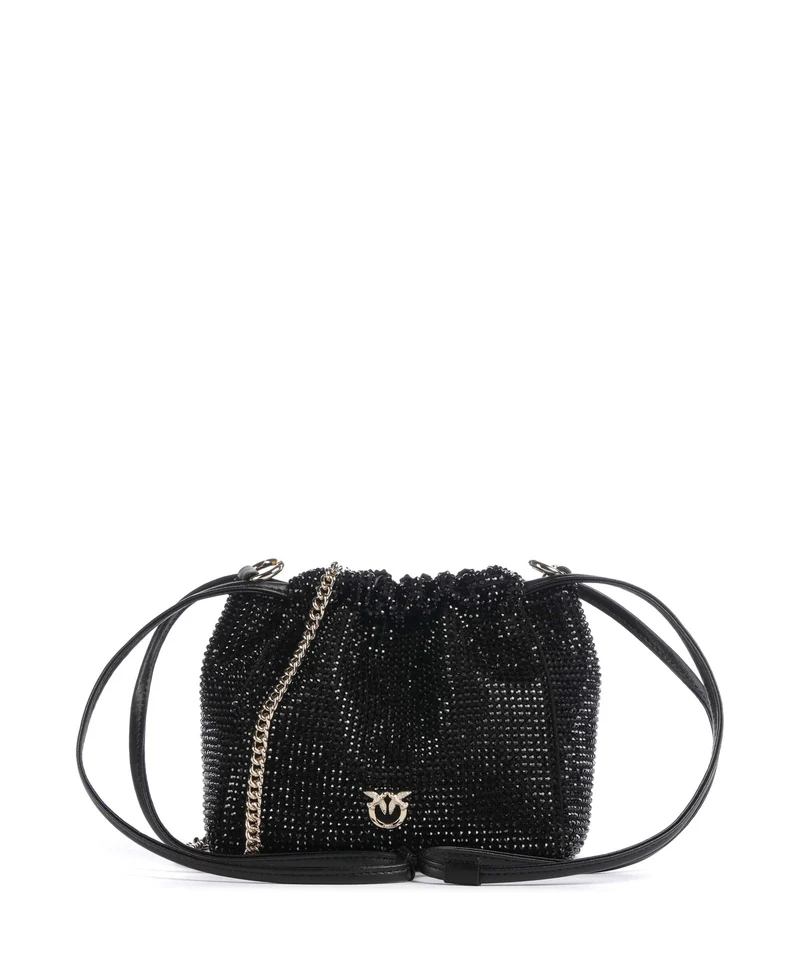 Pinko Flower Bucket Handtasche nero/limousine/oro