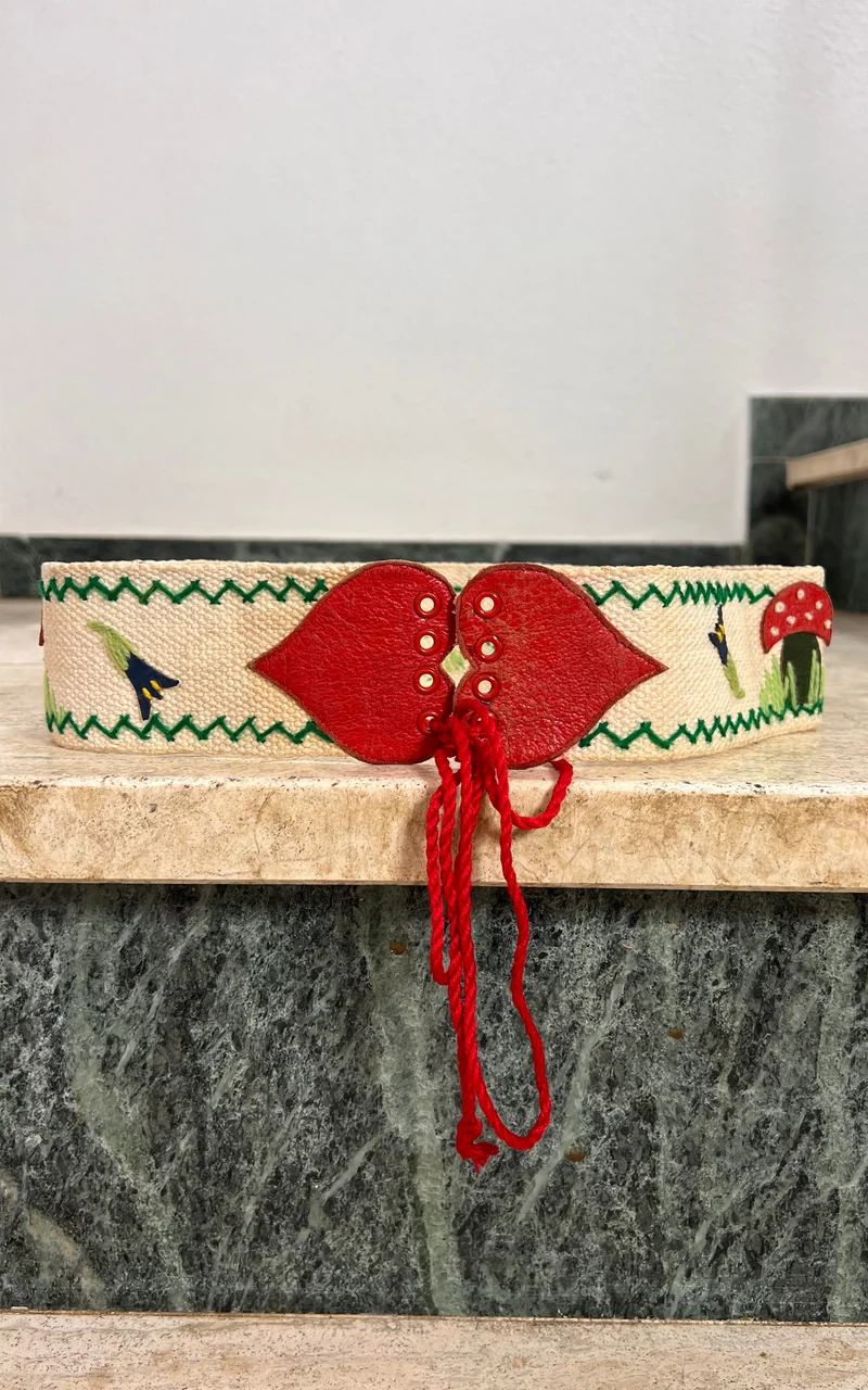 Vintage 60s Bavarian Mushroom Belt