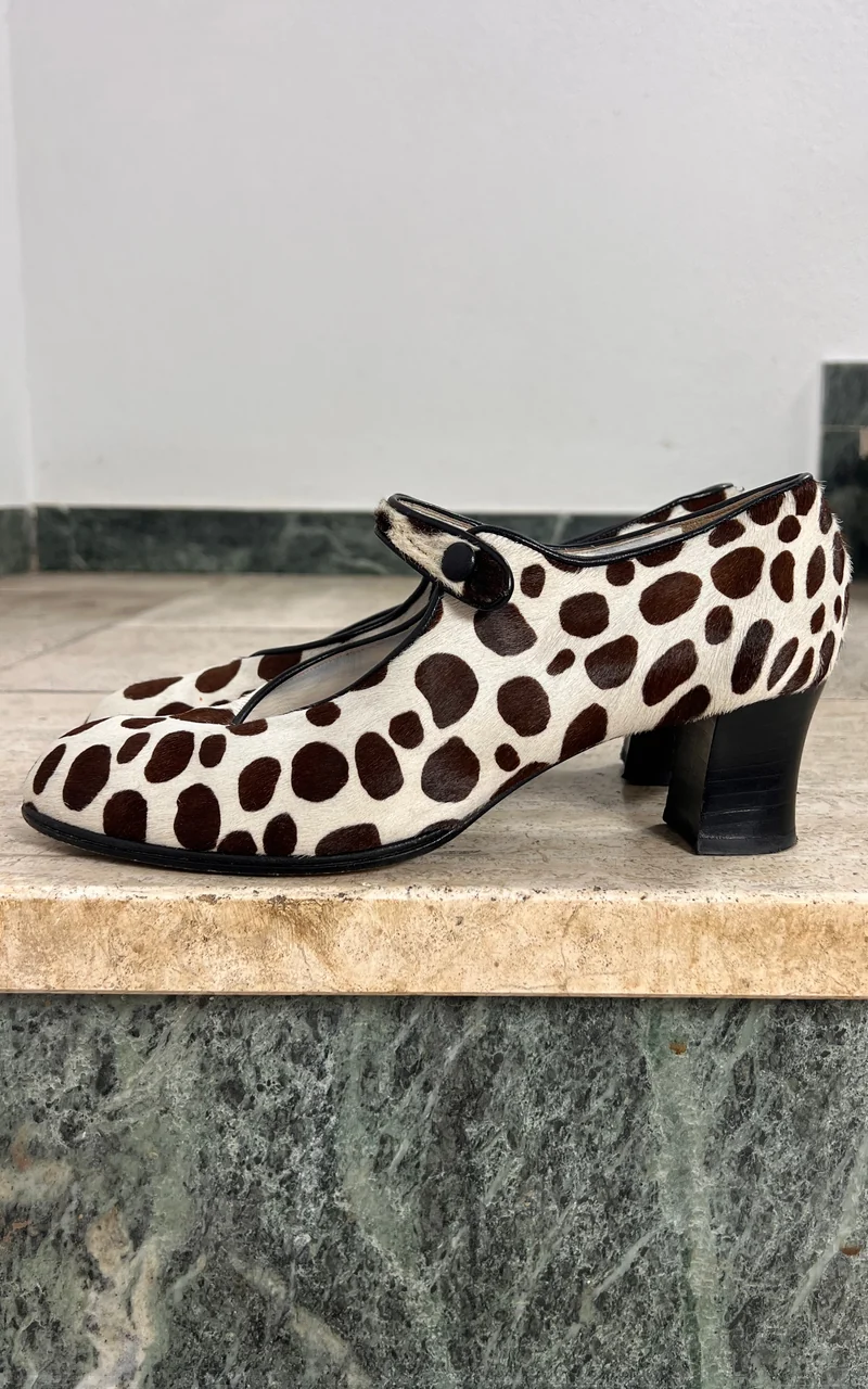Vintage Giorgio Moretto Pony Hair Mary Jane Heels 40