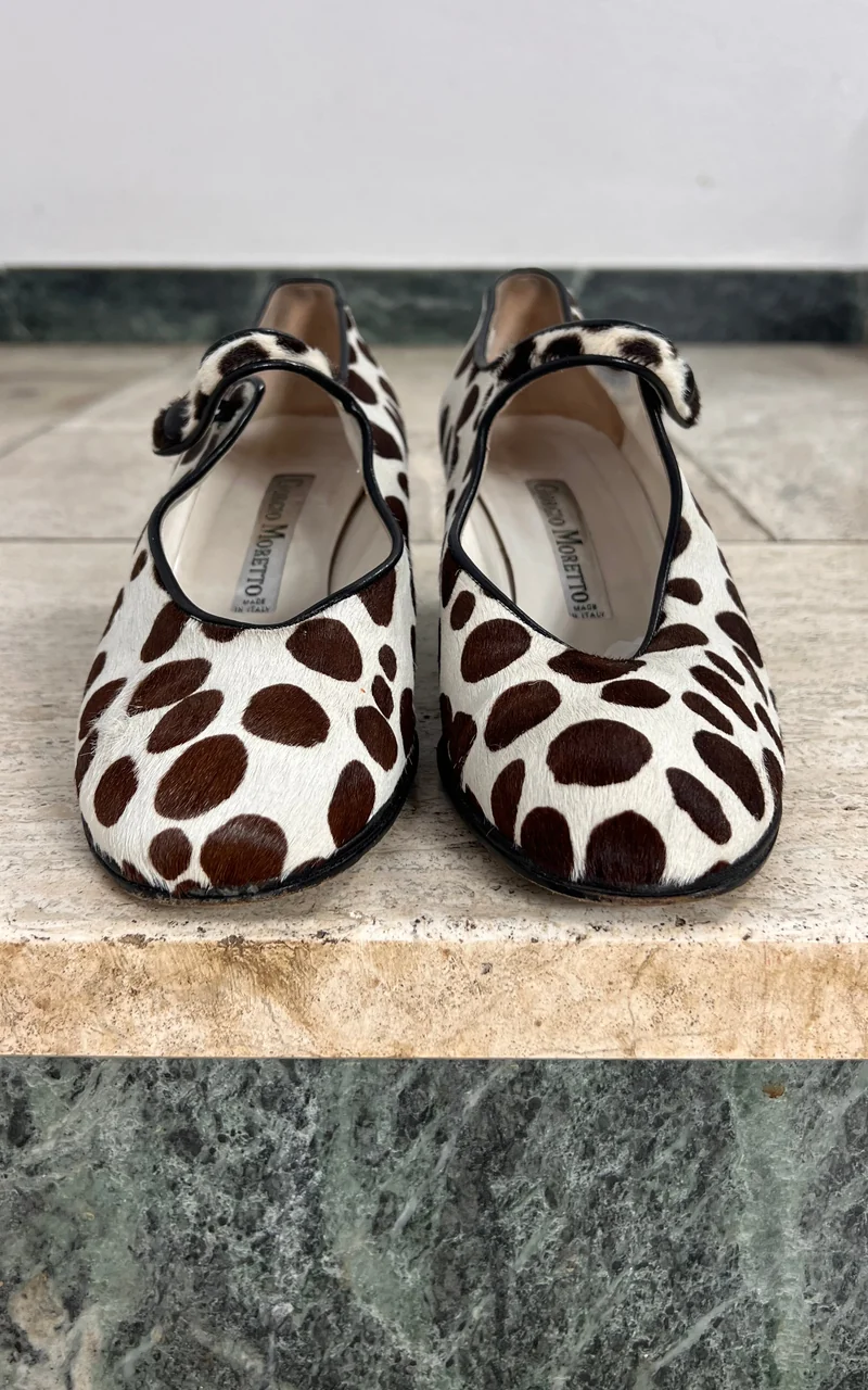 Vintage Giorgio Moretto Pony Hair Mary Jane Heels 40