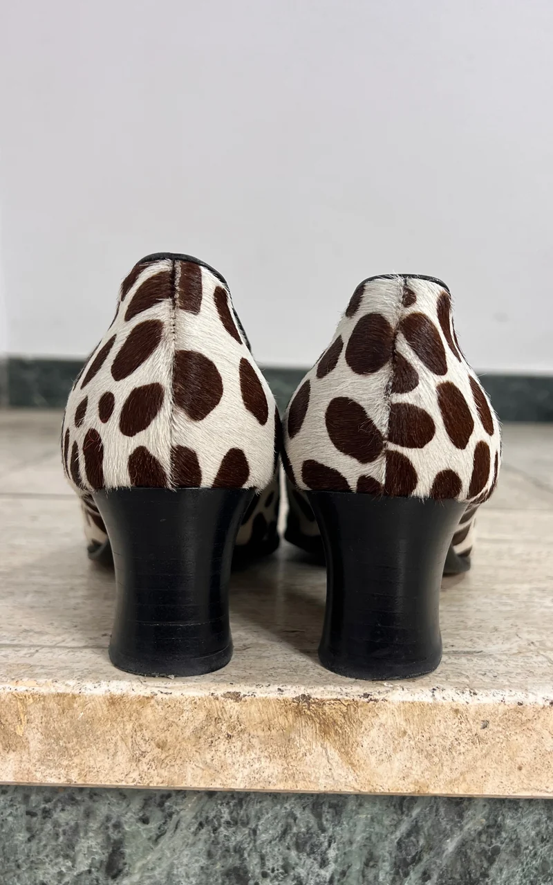 Vintage Giorgio Moretto Pony Hair Mary Jane Heels 40