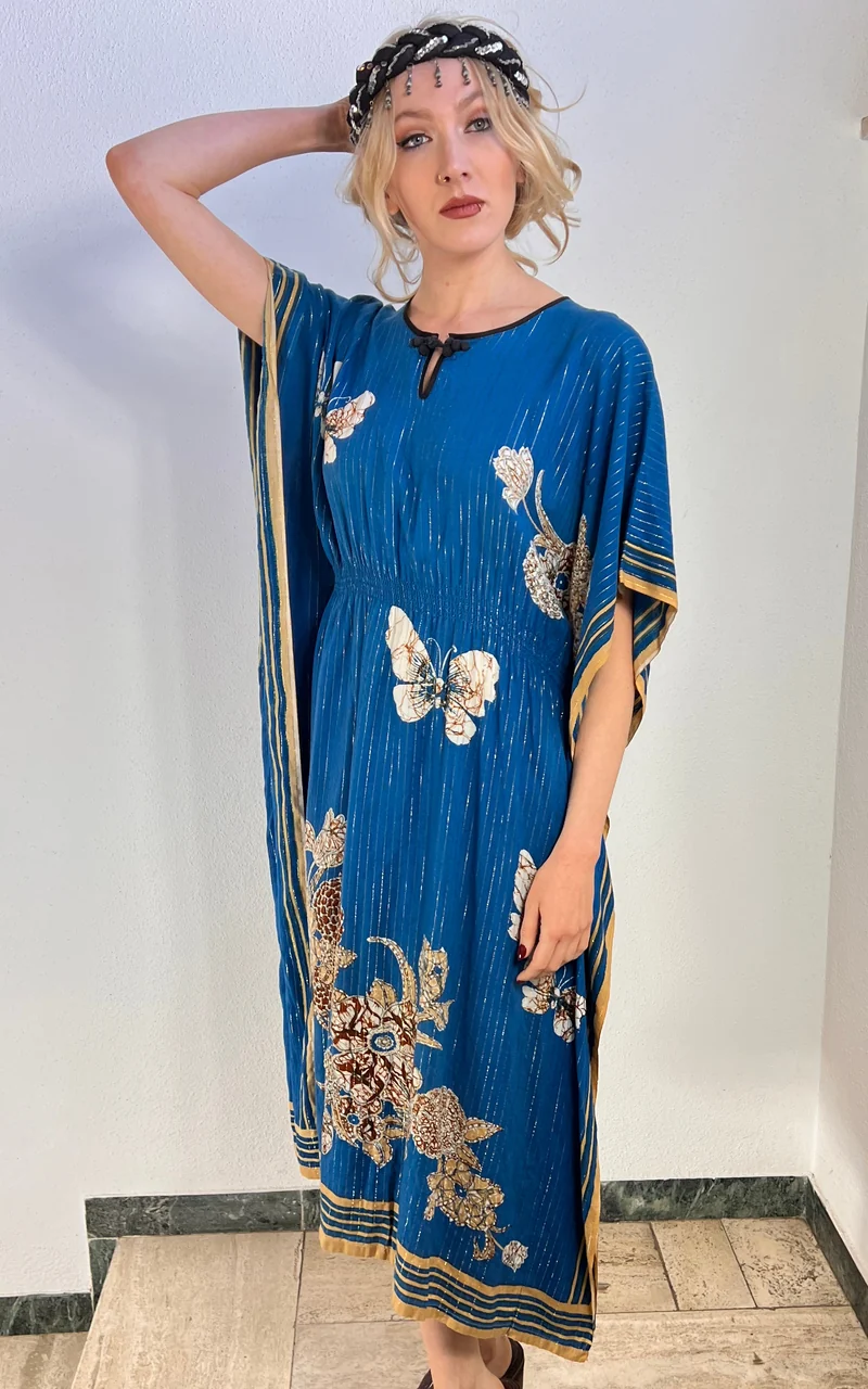 Vintage Lurex Butterfly Caftan Dress