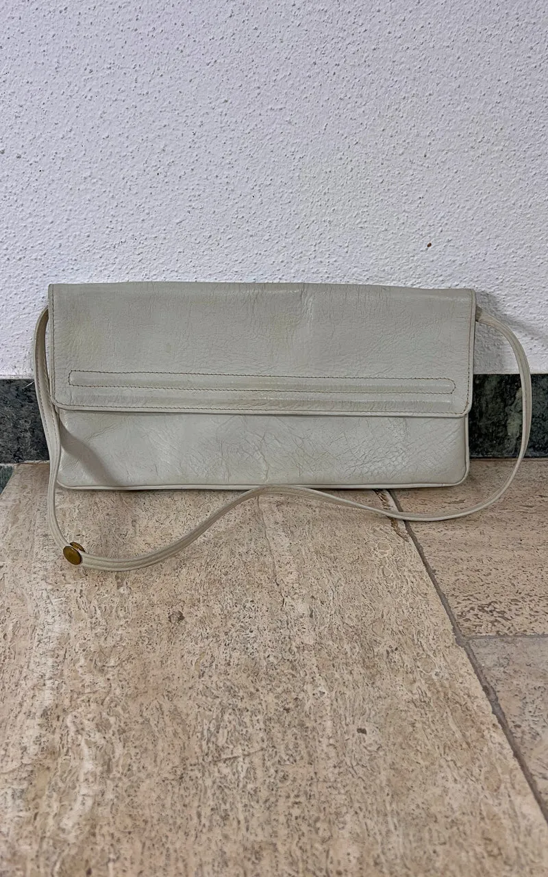 Vintage White 70s Clutch Bag