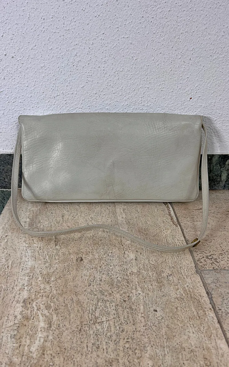 Vintage White 70s Clutch Bag