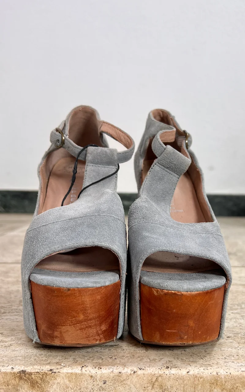 Jeffrey Campbell Suede Platform T-Strap Heels 37