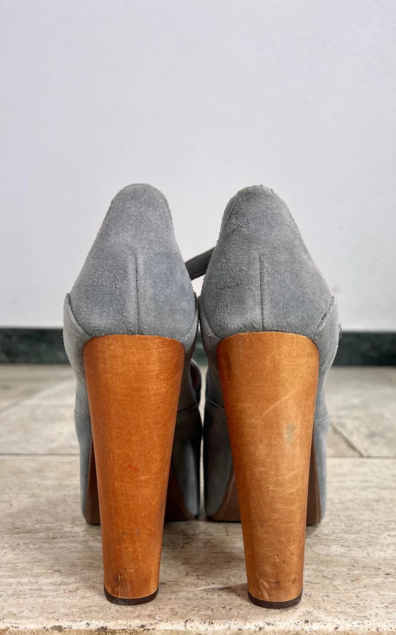 Jeffrey Campbell Suede Platform T-Strap Heels 37