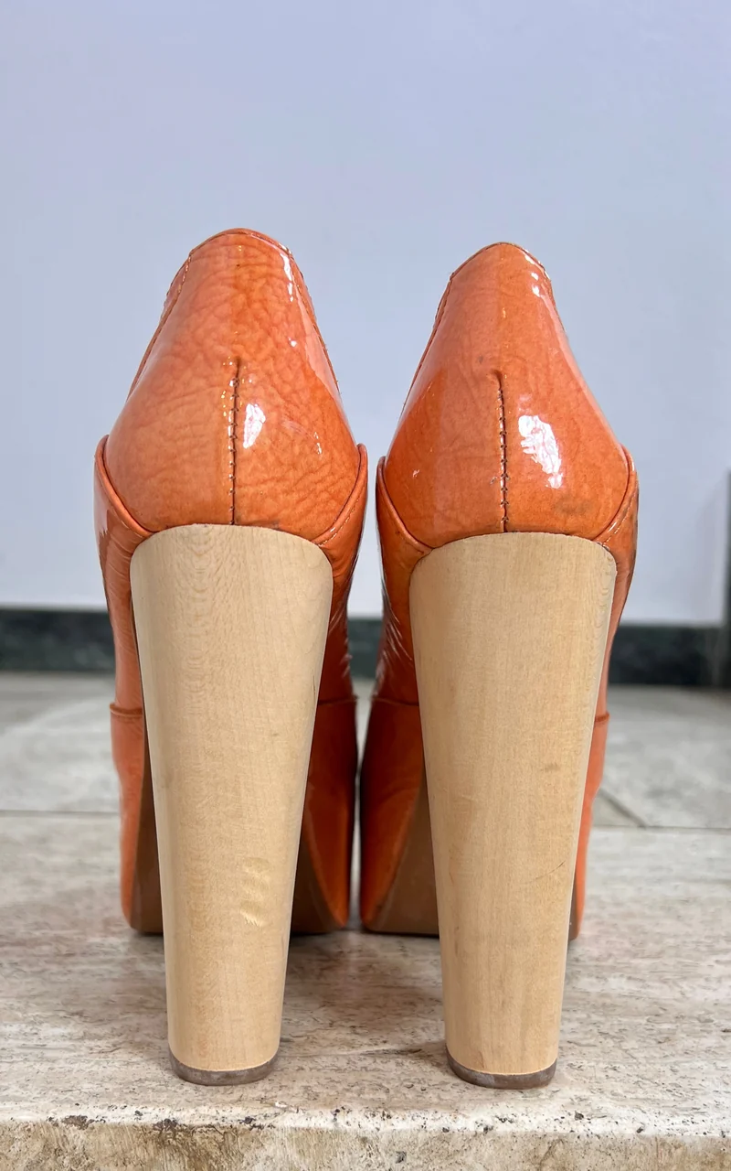 Jeffrey Campbell Patent Platform T-Strap Heels 37
