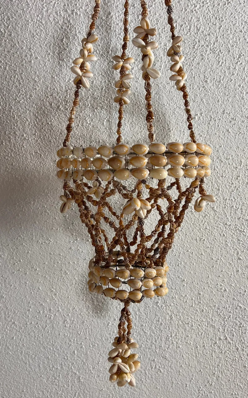 Vintage Shell Hanging Planter Holder