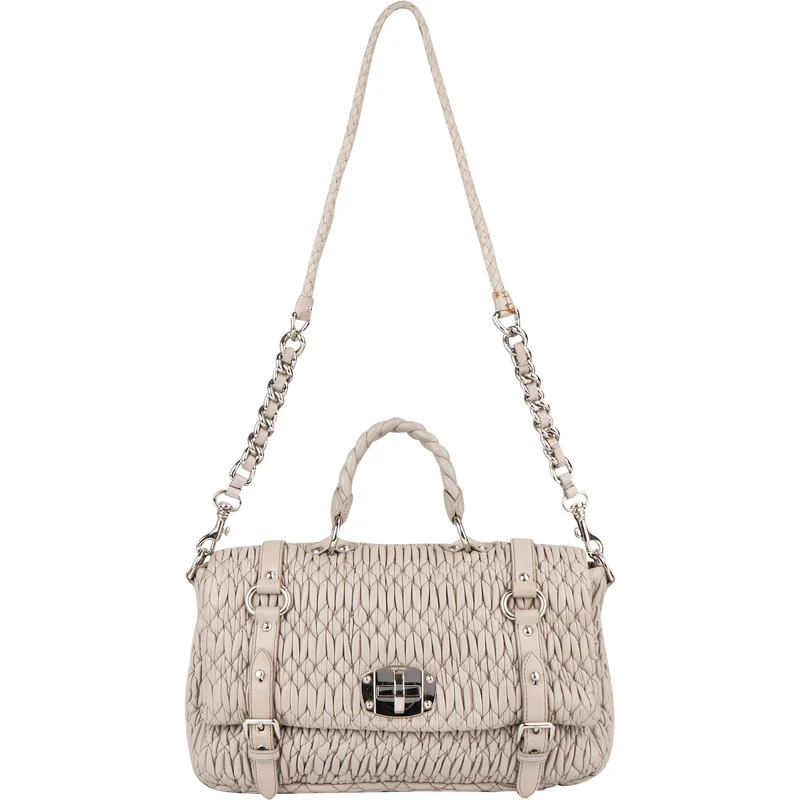 Miu Miu Quilted Leather Coffer Handbag