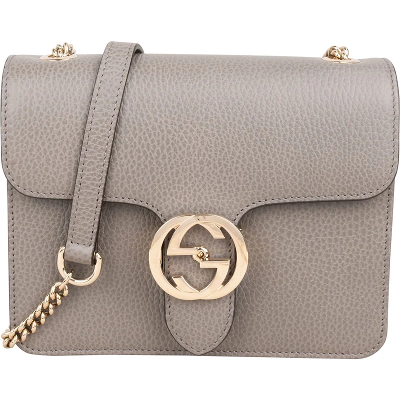 Gucci Grained Leather Interlocking GG Small Crossbody Bag