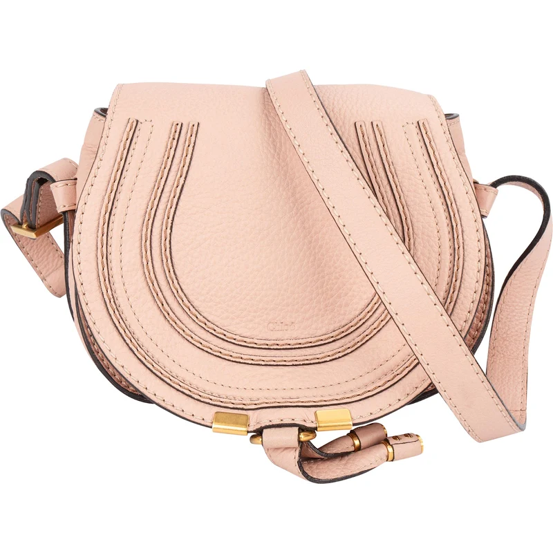 Chloé Grained Calfskin Mini Marcie Saddle Crossbody Bag