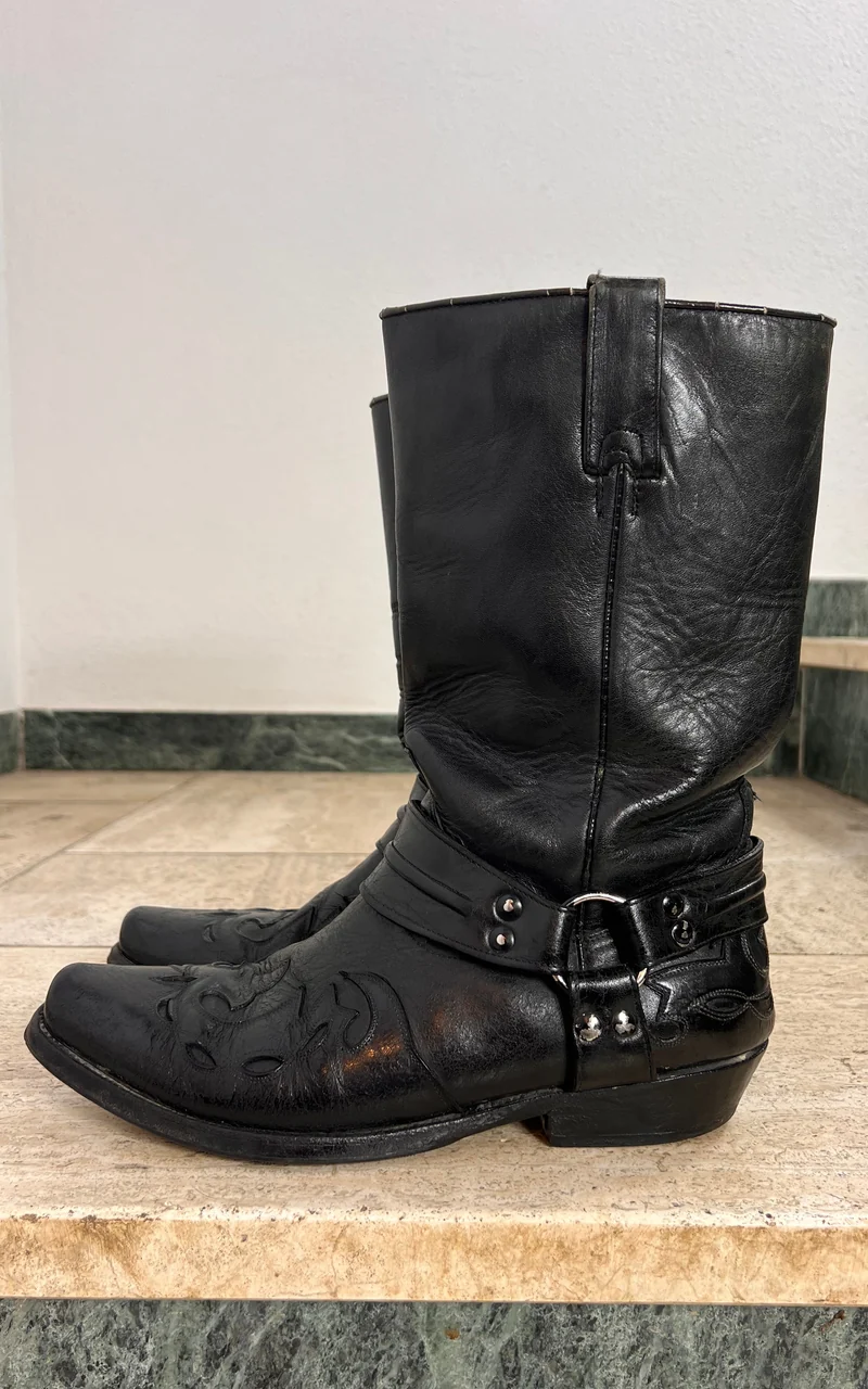 Vintage MENS Western Biker Boots 42 Made in Mexico