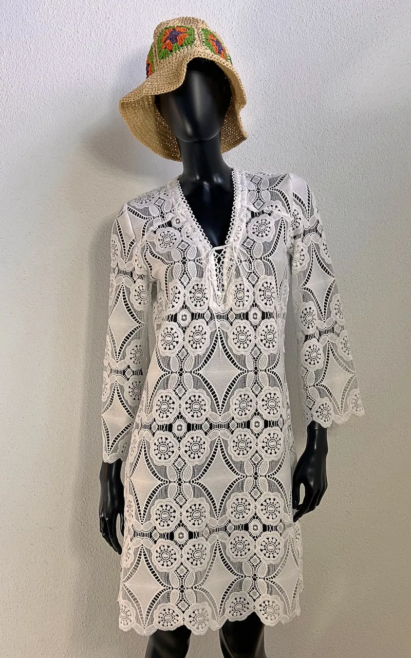 Valerie Khalfon Paris Crochet Style Lace Dress