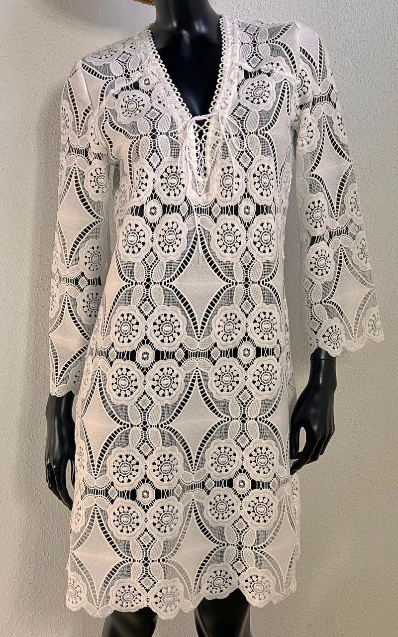 Valerie Khalfon Paris Crochet Style Lace Dress