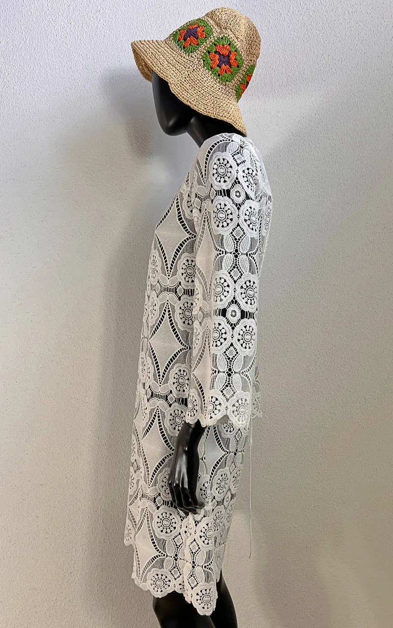 Valerie Khalfon Paris Crochet Style Lace Dress