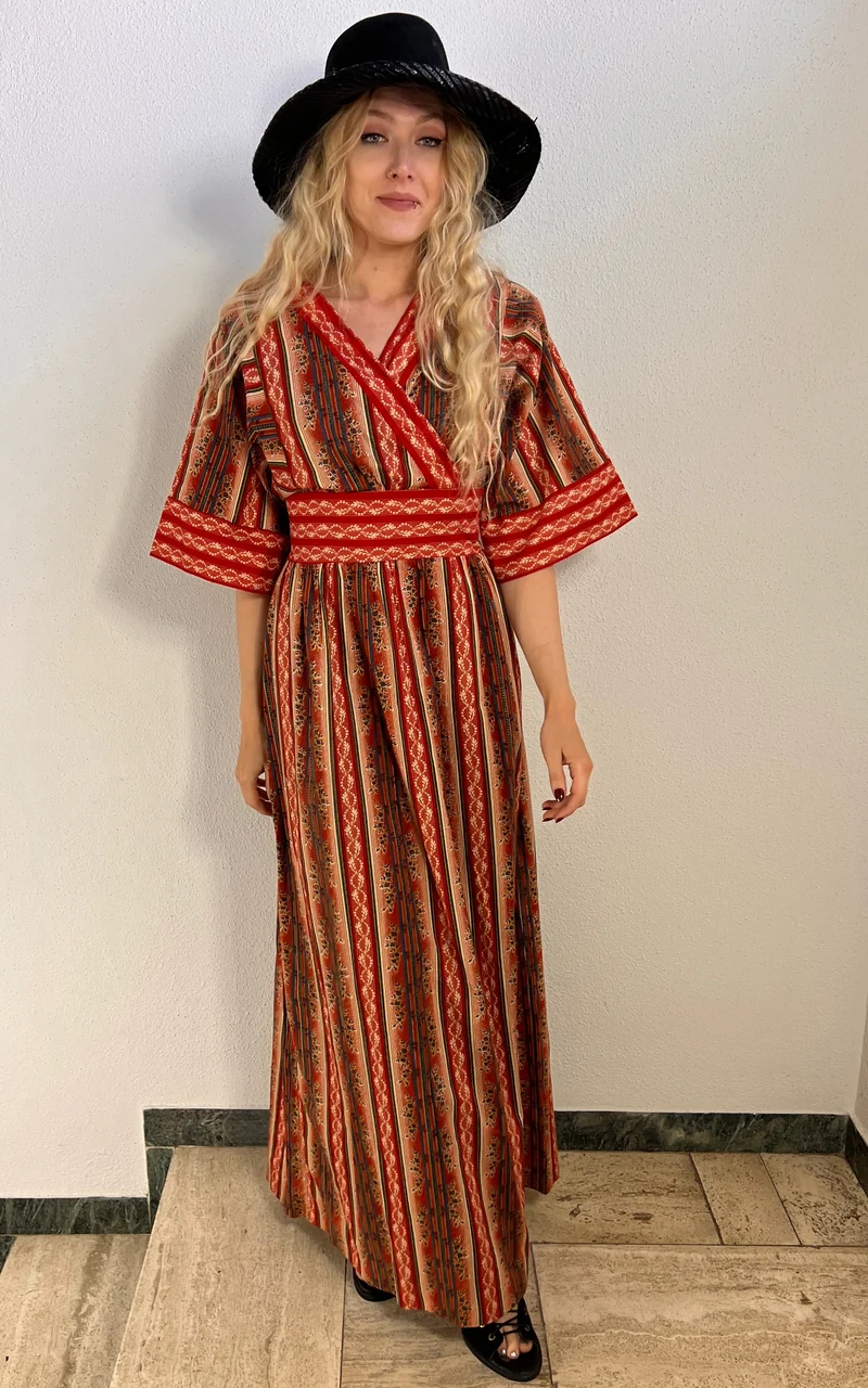 Vintage 70s Swedish Maxi Dress