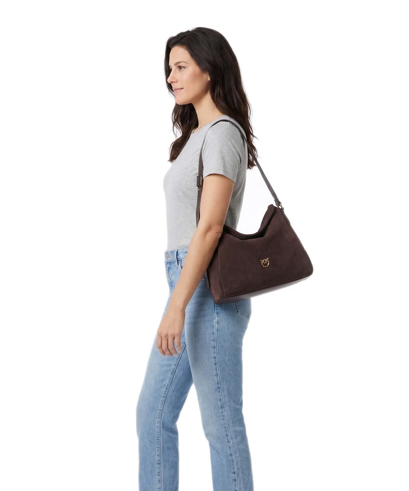 Pinko Leaf Big Beuteltasche borgogna/antique gold