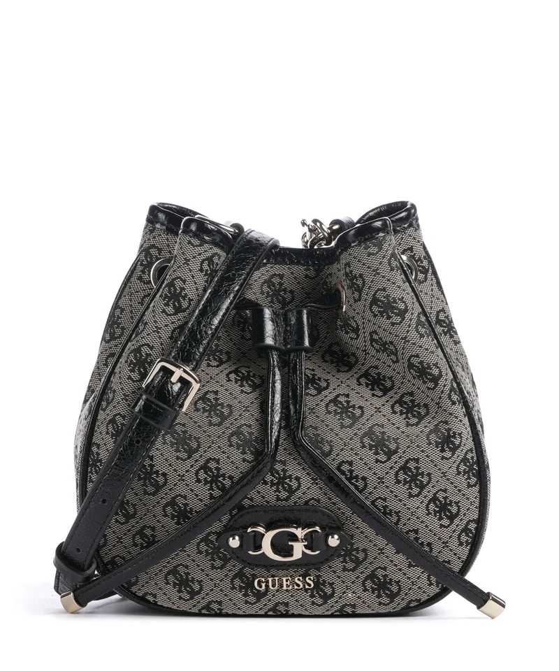 Guess Samantha Mini Bucket Handtasche black logo