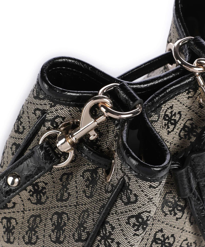 Guess Samantha Mini Bucket Handtasche black logo