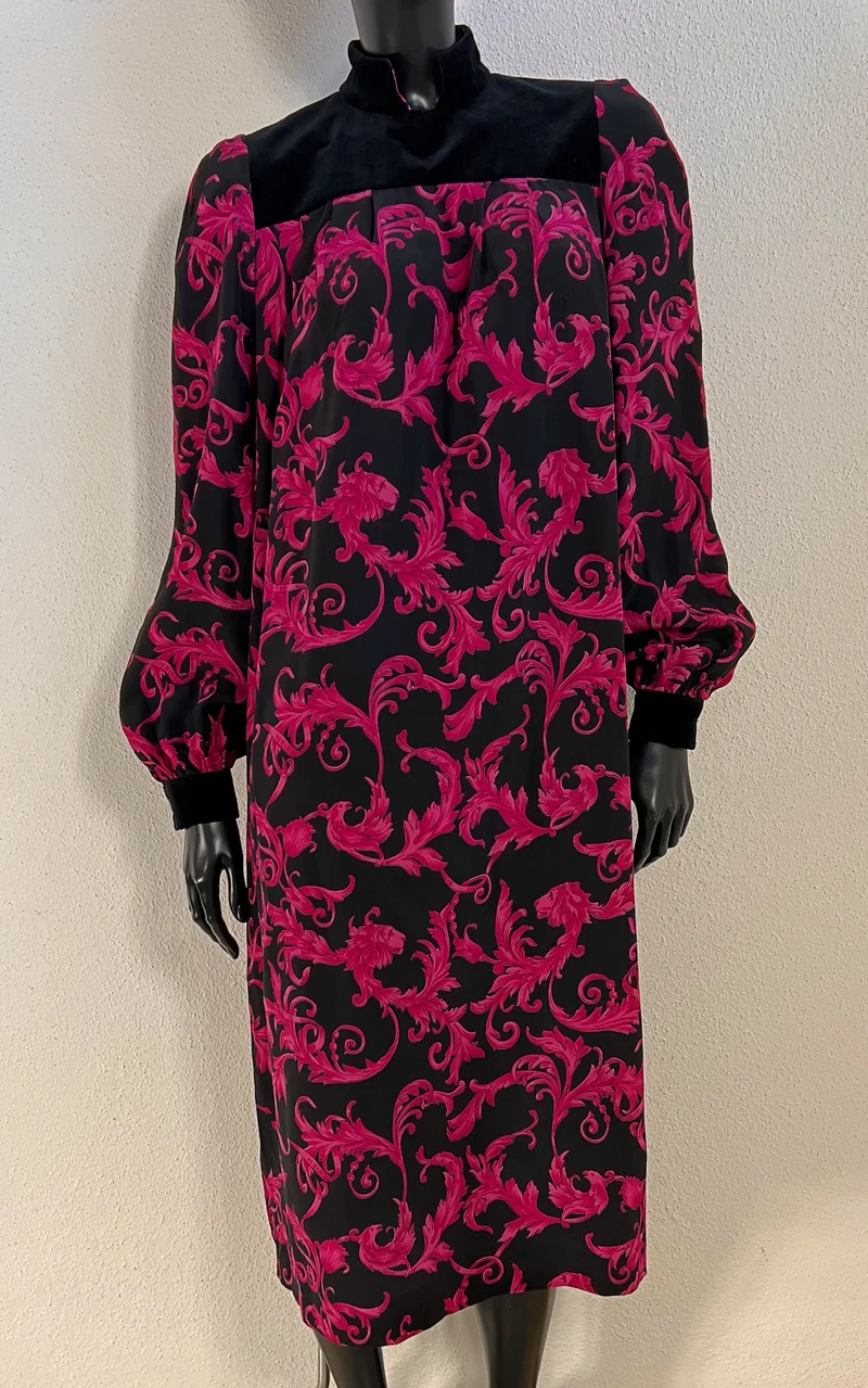 Vintage Silk And Velvet Dress