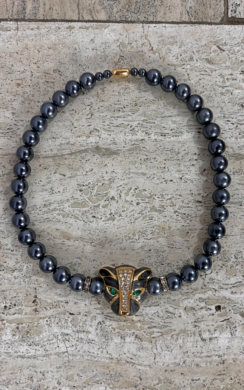 Vintage K.J.L. for Avon Leopard Necklace
