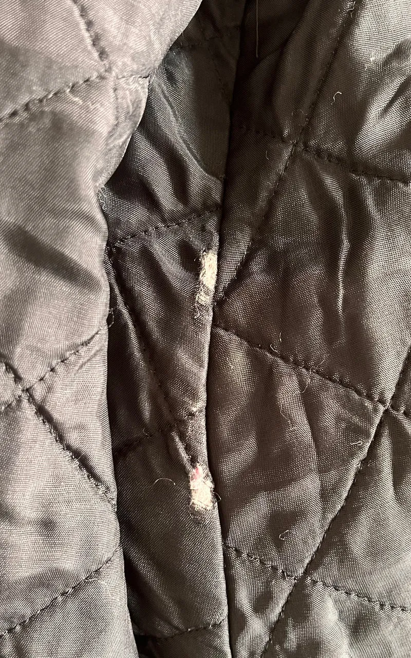 Vintage Leather Coat with Fur Trim Details