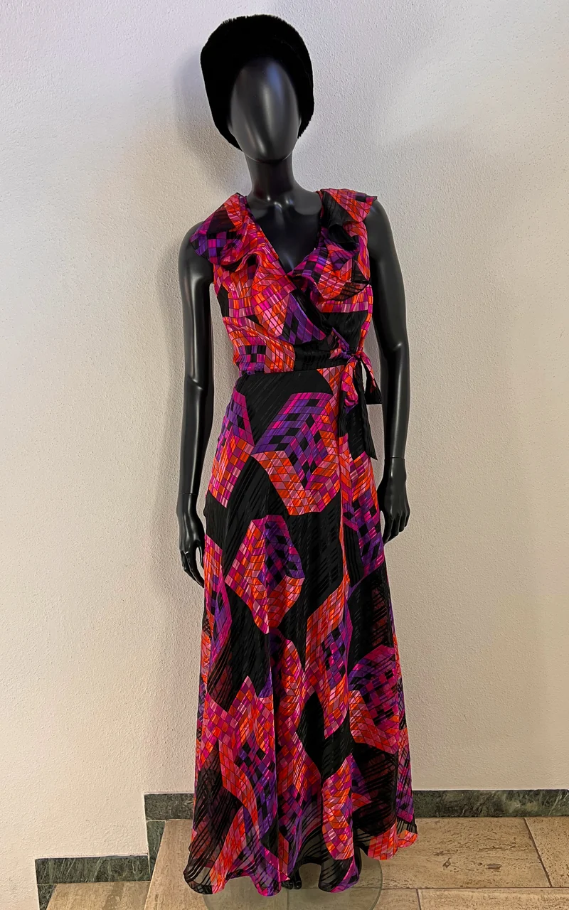 Vintage Psychedelic 70s Maxi Dress