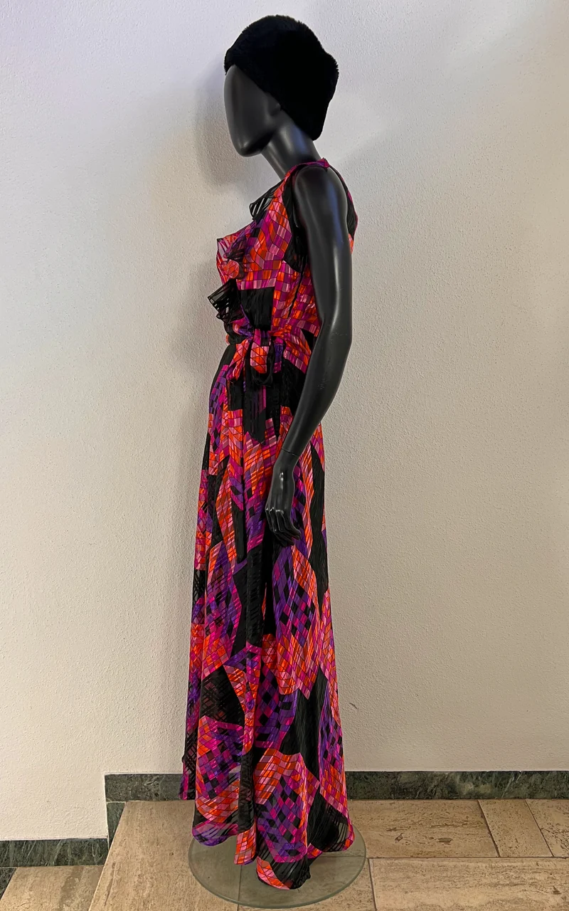 Vintage Psychedelic 70s Maxi Dress
